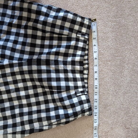 Niko And... Japan Gingham Picnic Straight Barrel Cropped Stretch Waist Pants 4 - Picture 6 of 10